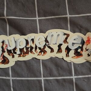 Supreme Cream and Brown Graphic Sticker